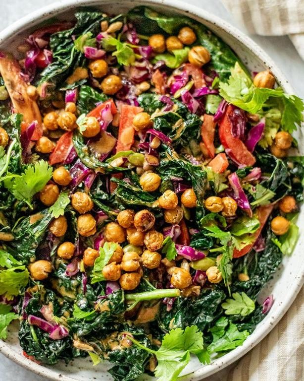 Purple Kale and Chickpea Stir-Fry with Turmeric
