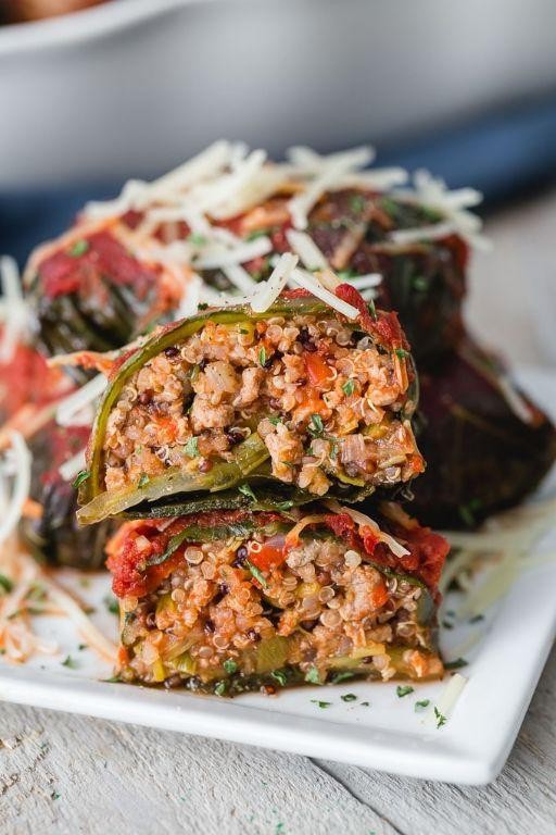 Quinoa and Kale Stuffed Collard Rolls