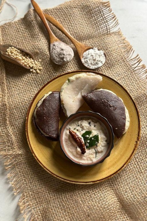 Ragi Kadubu with Sesame Seeds