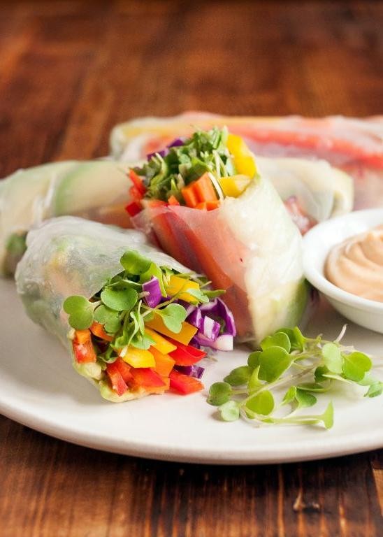 Rainbow Veggie Spring Rolls