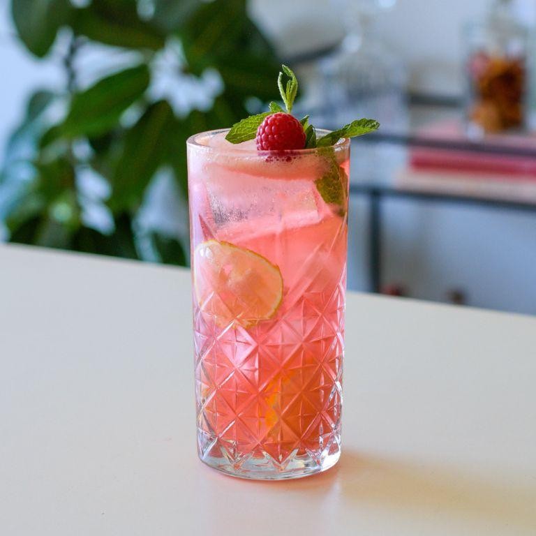 Raspberry Gin Lemonade Fizz