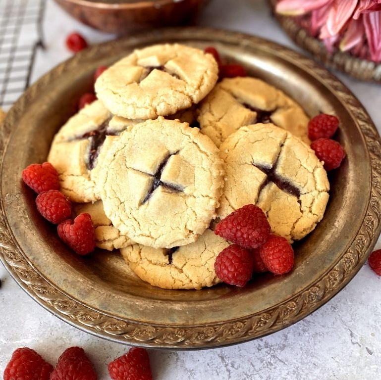 Raspberry Jam Filled Cut Out Sugar Cookies