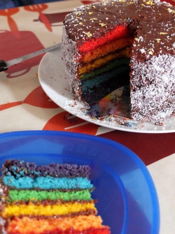 Raspberry Rainbow Layer Cake