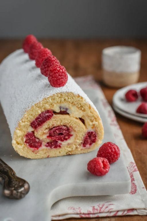 Raspberry Swirl Buche de Noel