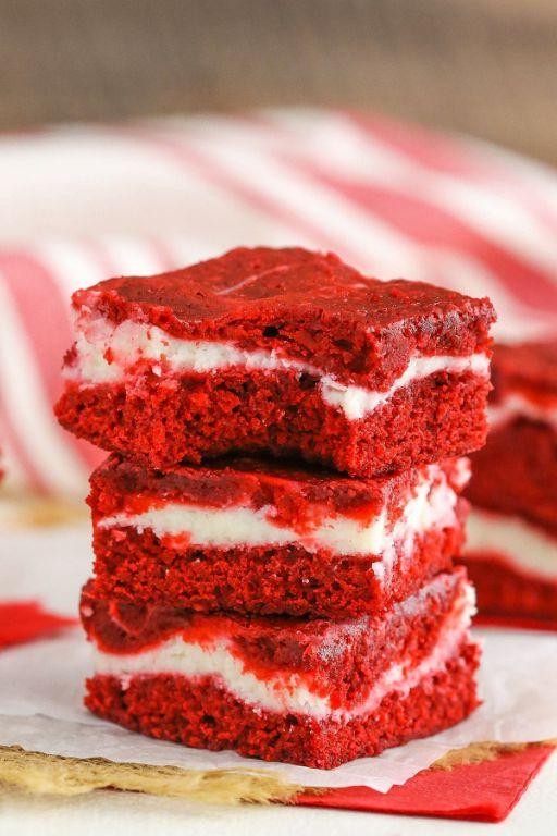 Red Velvet Cake Mix Cheesecake Swirl Bars