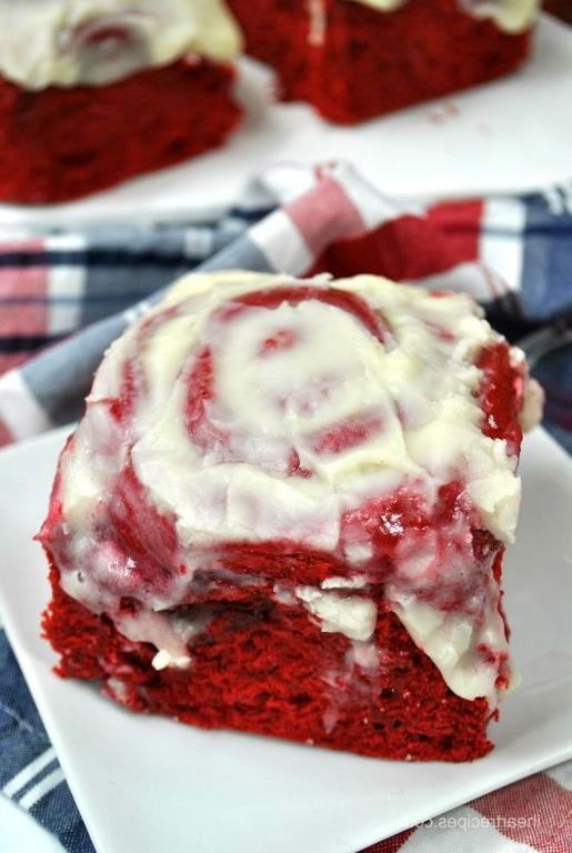 Red Velvet Cake Mix Cinnamon Rolls with Cream Cheese Icing
