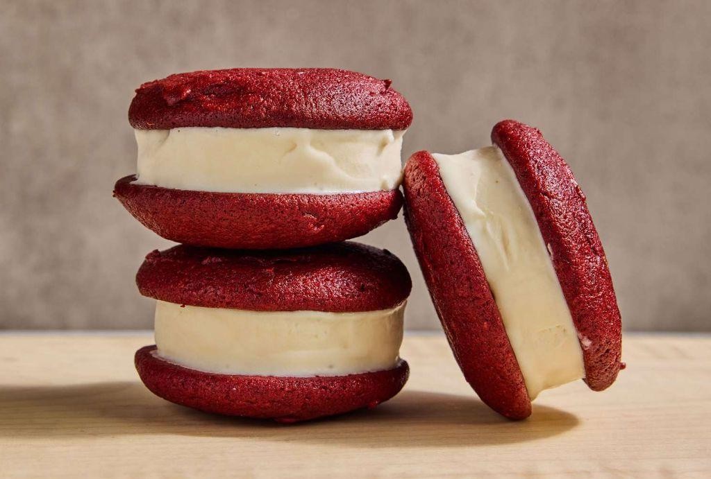 Red Velvet Cake Mix Ice Cream Sandwiches