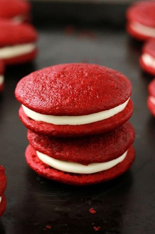 Red Velvet Cake Mix Whoopie Pies with Marshmallow Filling