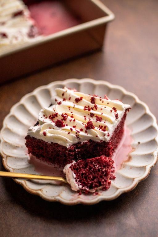 Red Velvet Tres Leches Cake with Cream Cheese Frosting