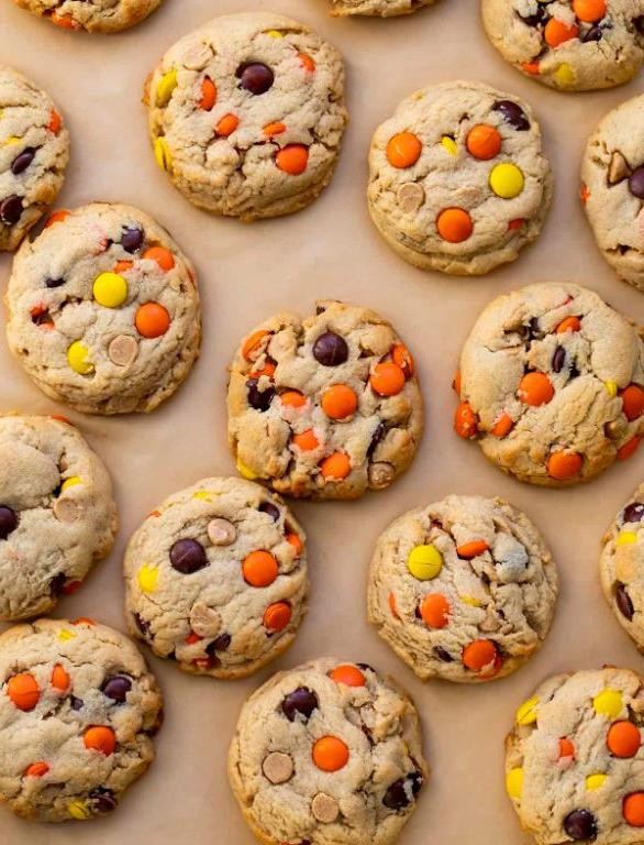 Reese Pieces and Caramel Cookies
