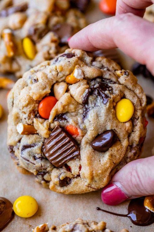 Reese Pieces and Pretzel Cookies