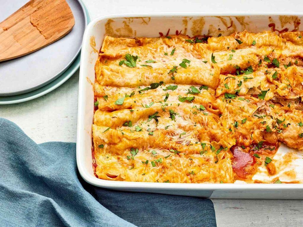 Refried Bean and Cheese Enchiladas