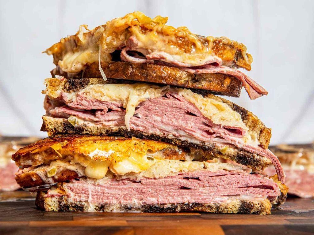 Reuben Panini with Corned Beef and Sauerkraut