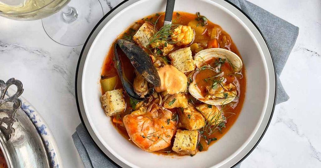Rich and Buttery Bouillabaisse with Pernod