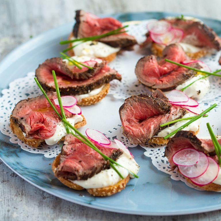 Roast Beef and Horseradish Crostini