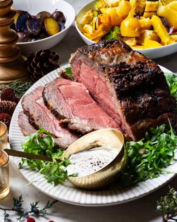 Roast Beef with Horseradish Cream and Roasted Vegetables
