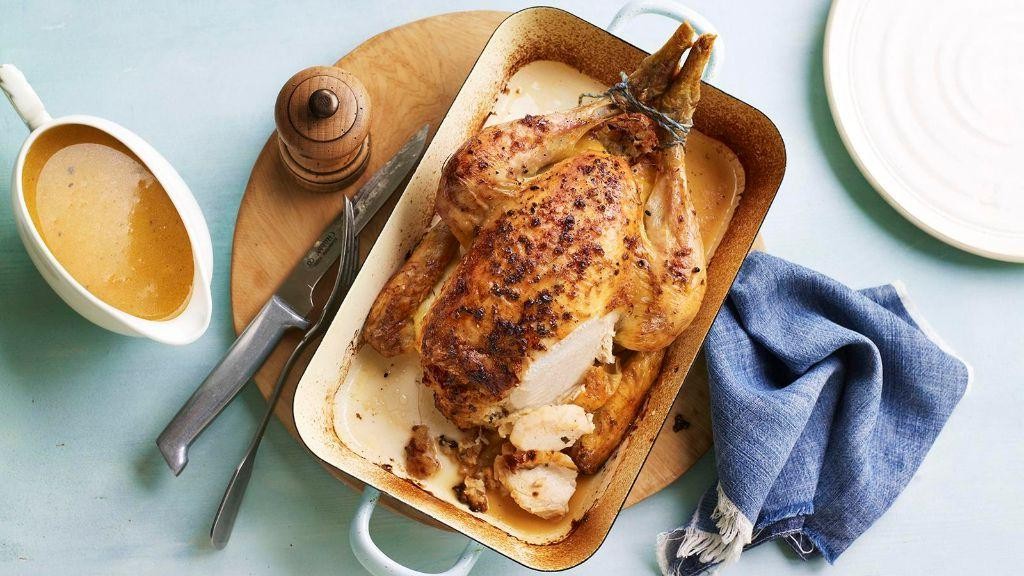 Roast Chicken with Sage and Onion Stuffing