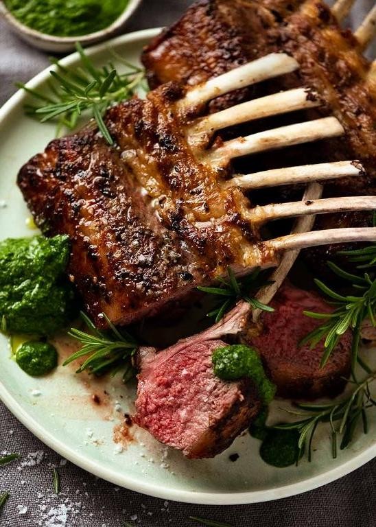 Roast Rack of Lamb with Rosemary and Garlic