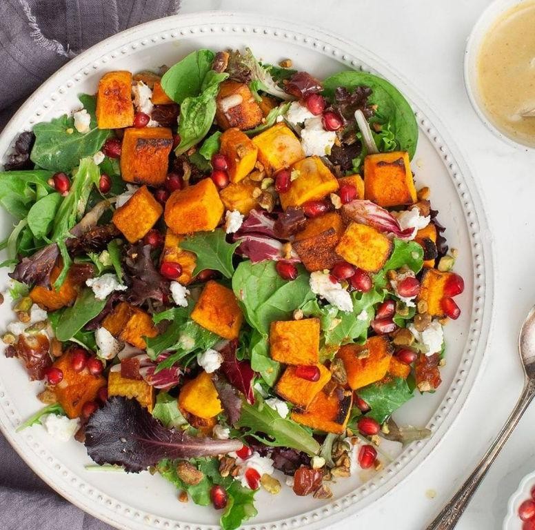 Roasted Autumn Olive and Butternut Squash Salad