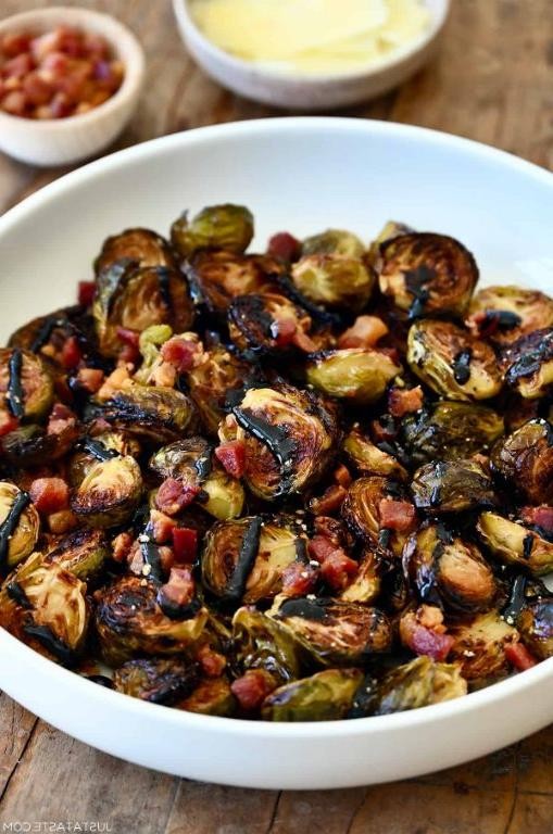 Roasted Brussels Sprouts with Guanciale and Balsamic