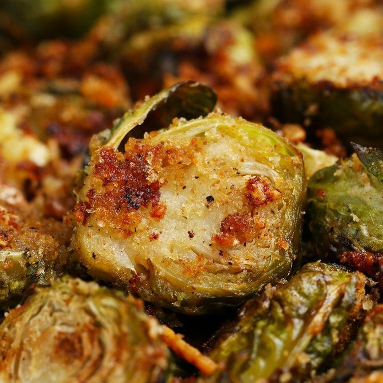 Roasted Garlic Parmesan Brussels Sprouts