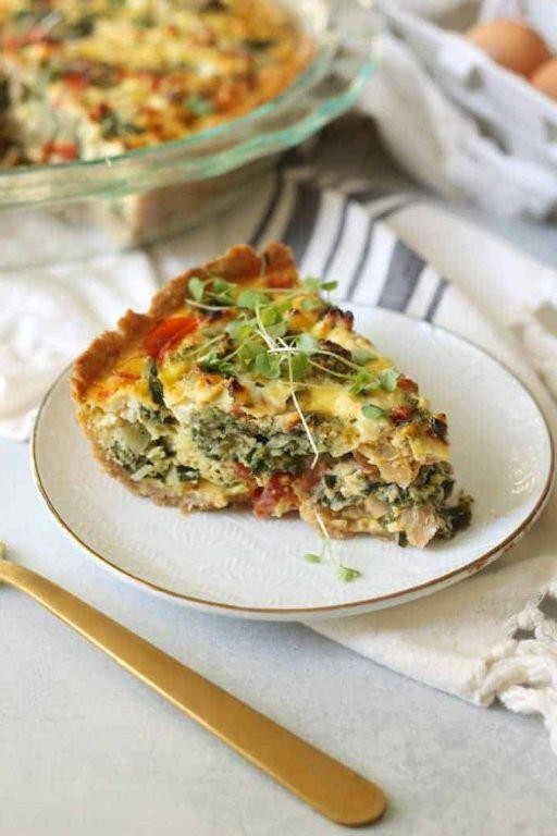 Roasted Garlic and Herb Vegetarian Quiche