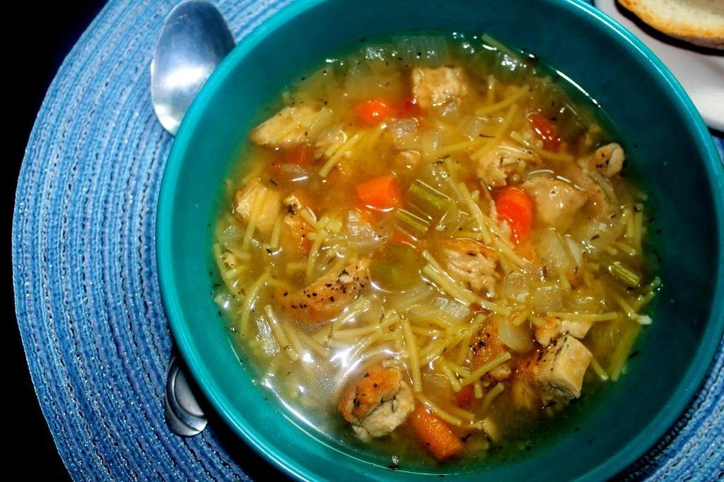 Roasted Garlic and Thyme Chicken Noodle Soup