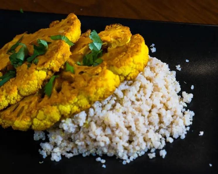 Roasted Garlic and Turmeric Cauliflower Steaks