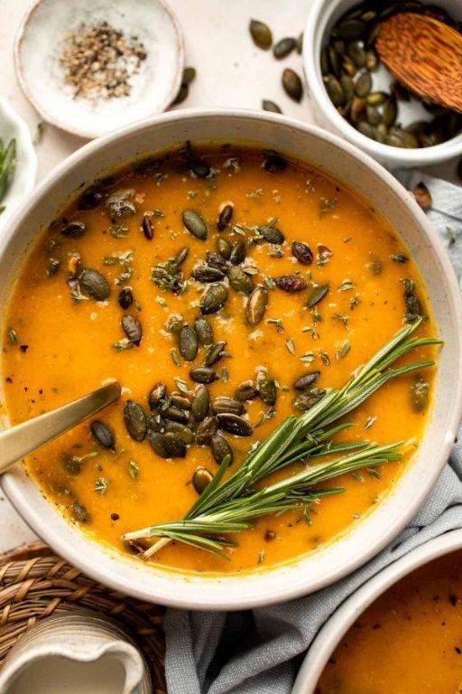 Roasted Hubbard Squash Soup with Thyme