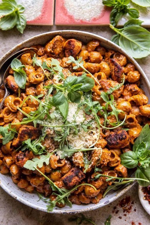 Roasted Red Pepper Chicken Linguine