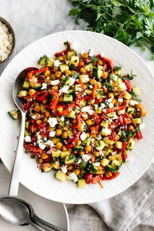 Roasted Red Pepper and Chickpea Salad