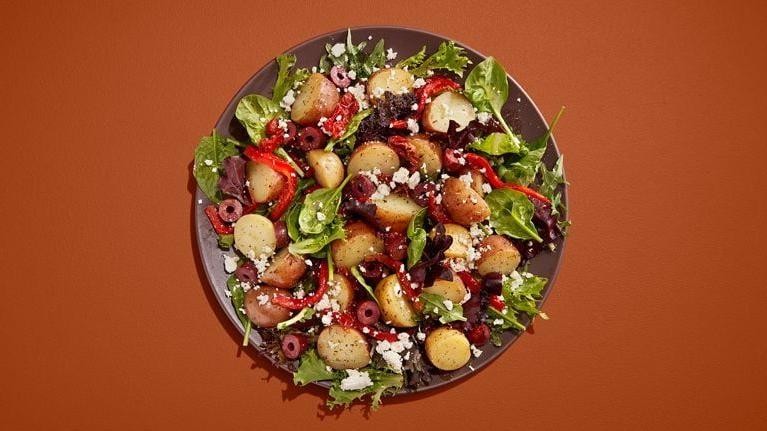 Roasted Red Pepper and Feta Red Potato Salad