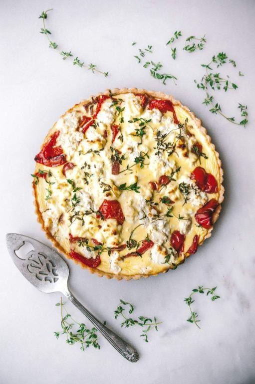 Roasted Red Pepper and Goat Cheese Quiche
