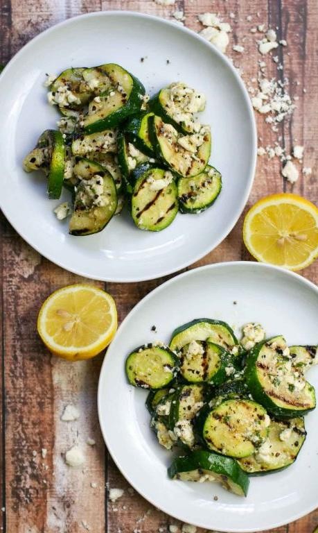 Roasted Zucchini and Squash with Feta and Mint