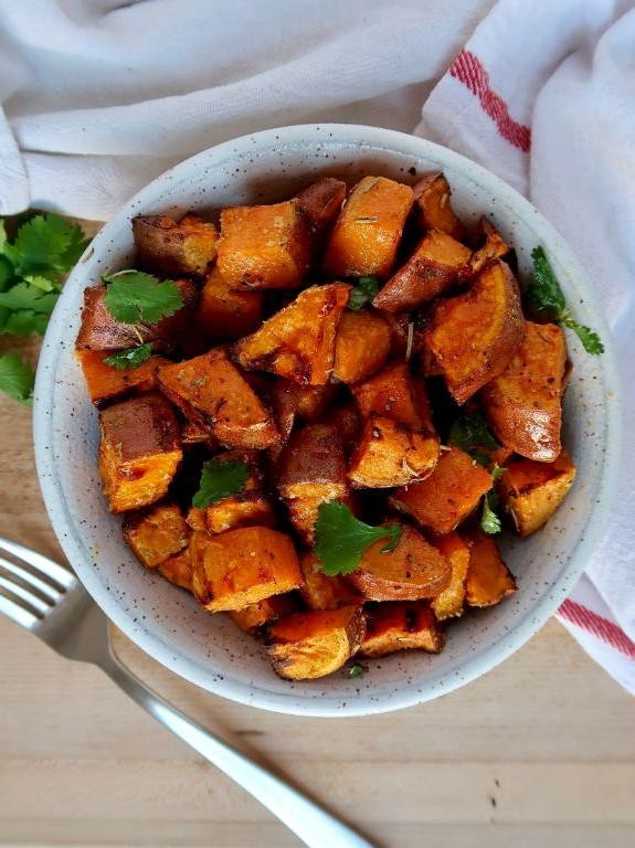 Rosemary Garlic Diced Sweet Potatoes