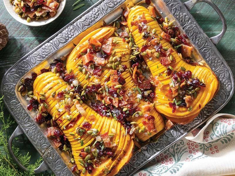 Rosemary Garlic Hasselback Butternut Squash