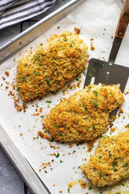Rosemary Parmesan Breaded Chicken Breasts
