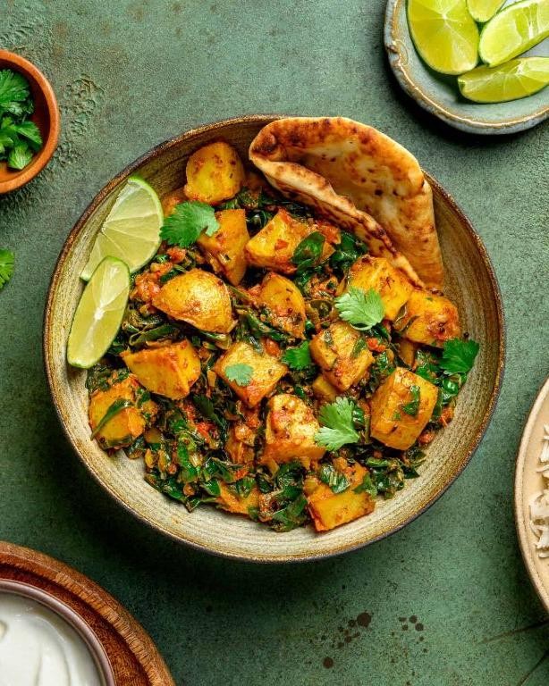 Saag Aloo with Potatoes