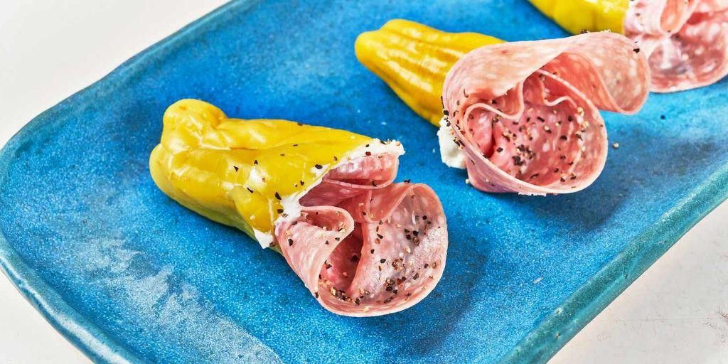 Salami and Cheese Stuffed Peppers
