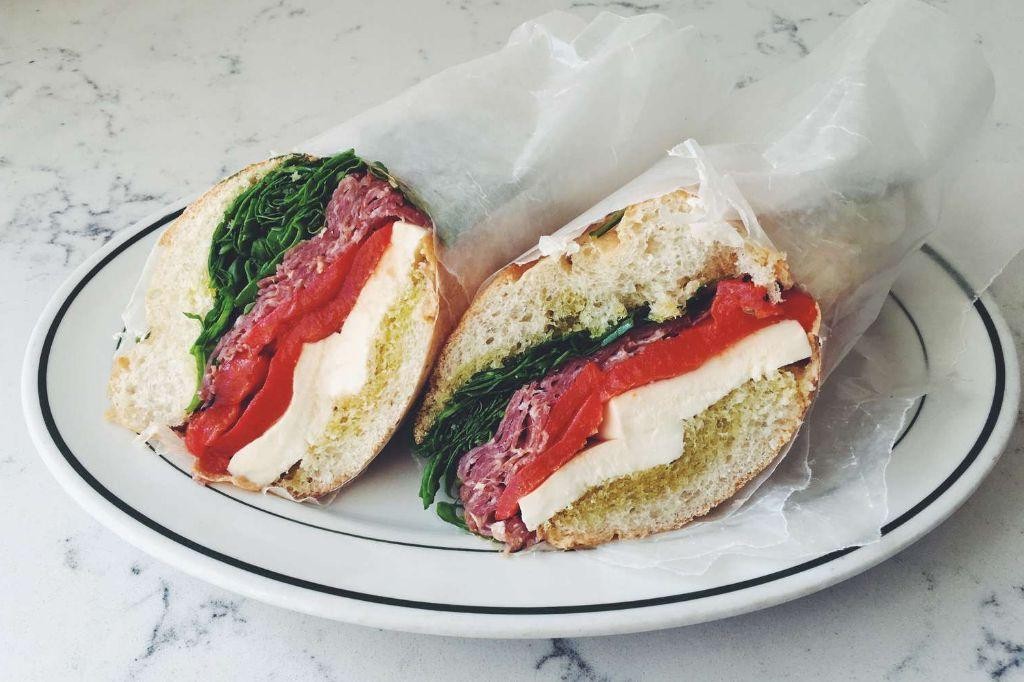 Salami and Mozzarella Panini