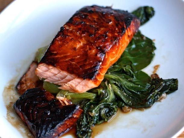 Salmon Yakitori with Honey Soy Glaze