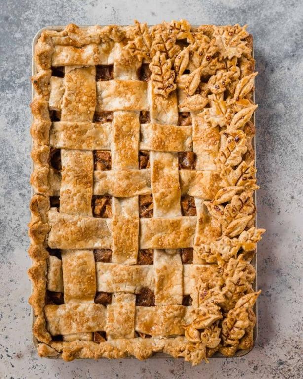 Salted Caramel Apple Slab Pie