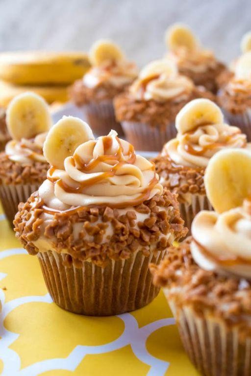Salted Caramel Banana Cupcakes