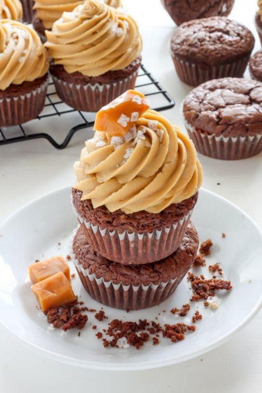 Salted Caramel Brownie Cupcakes