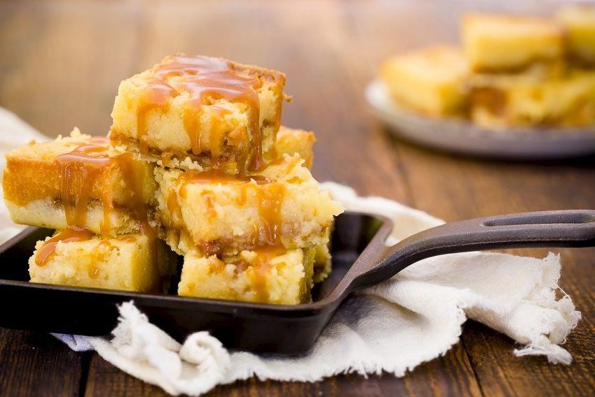 Salted Caramel Gooey Butter Cake