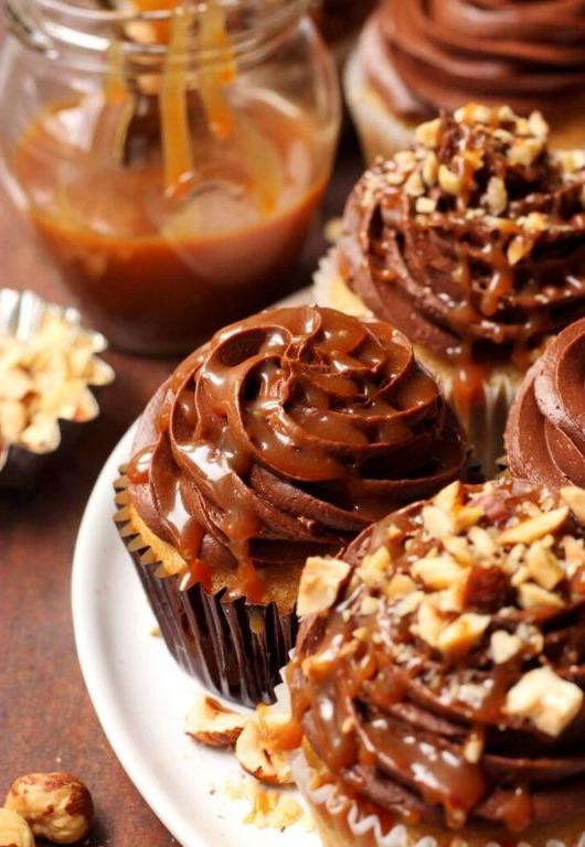 Salted Caramel Hazelnut Cupcakes