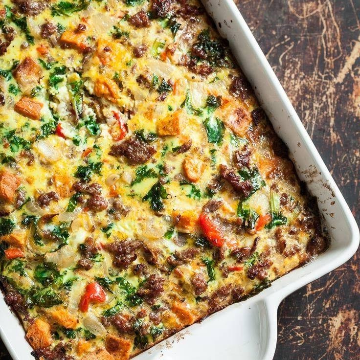 Sausage and Sweet Potato Gluten Free Breakfast Casserole