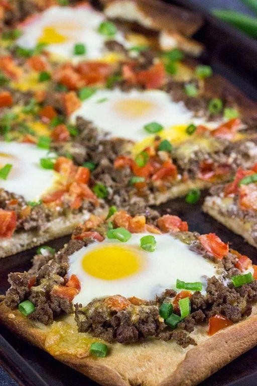 Savory Hamburger Breakfast Pizza