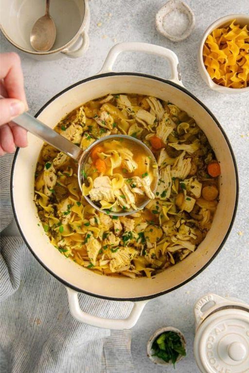 Savory Sage and Rosemary Chicken Noodle Soup