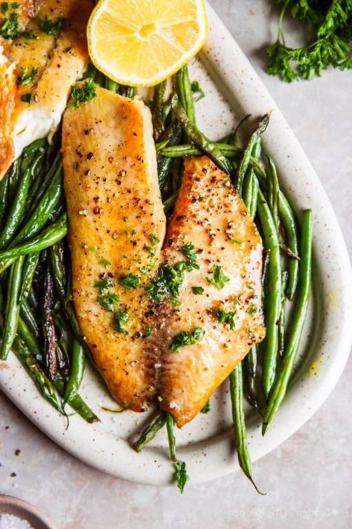 Sheet Pan Blackened Tilapia with Green Beans